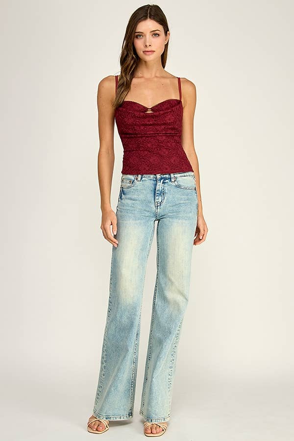 LACE DRAPED CAMI TOP