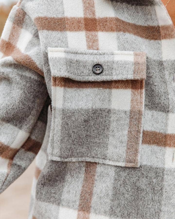 Plaid Button Down Flannel Jacket