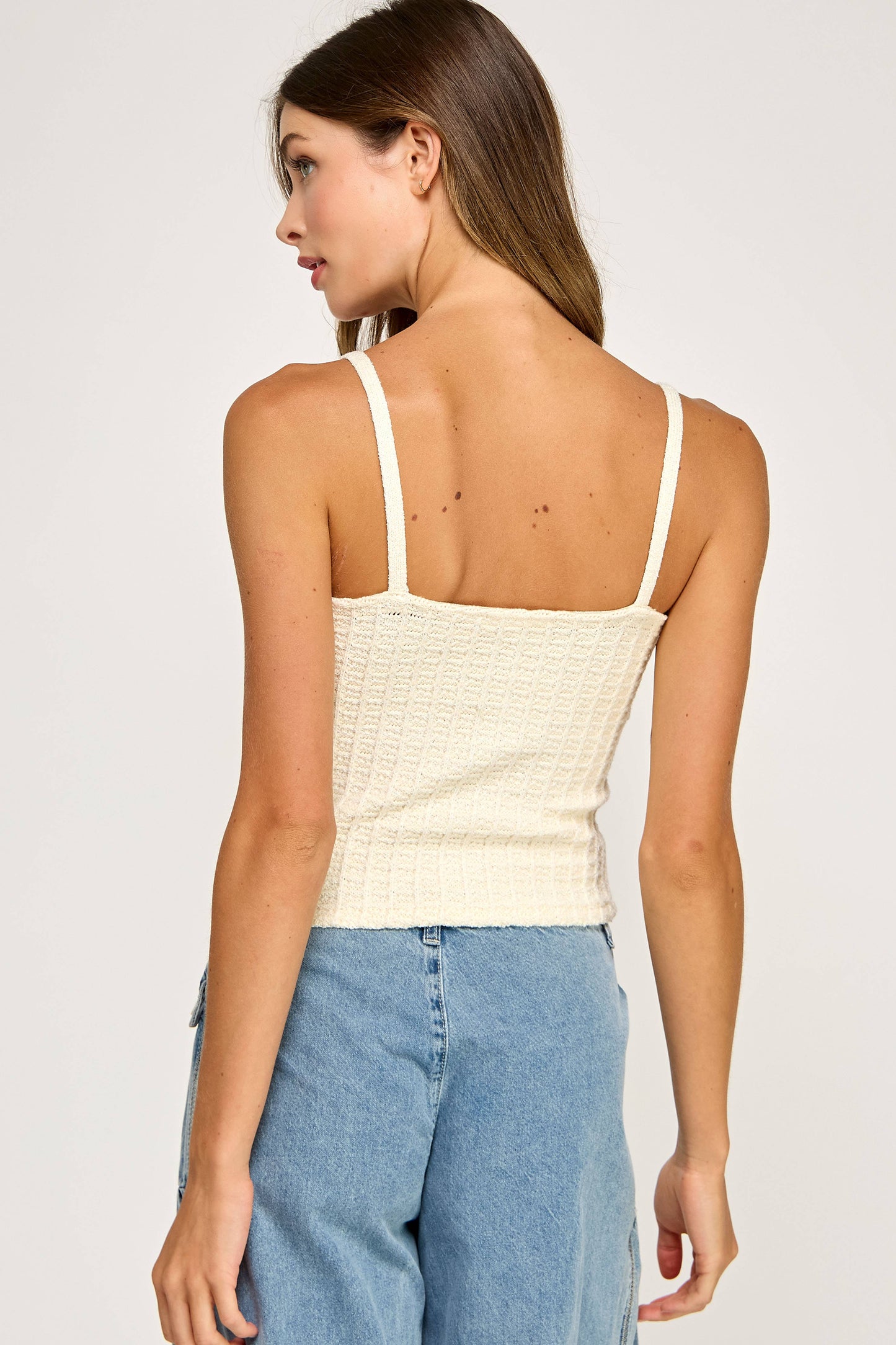 BUTTON FRONT KNIT CAMI
