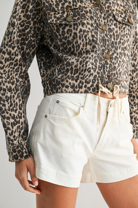 JBD Leopard Crop Denim