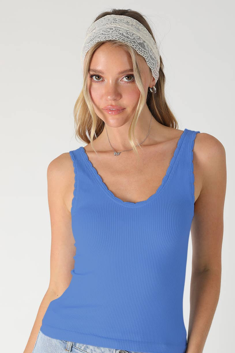 Scallop Edge Tank Top