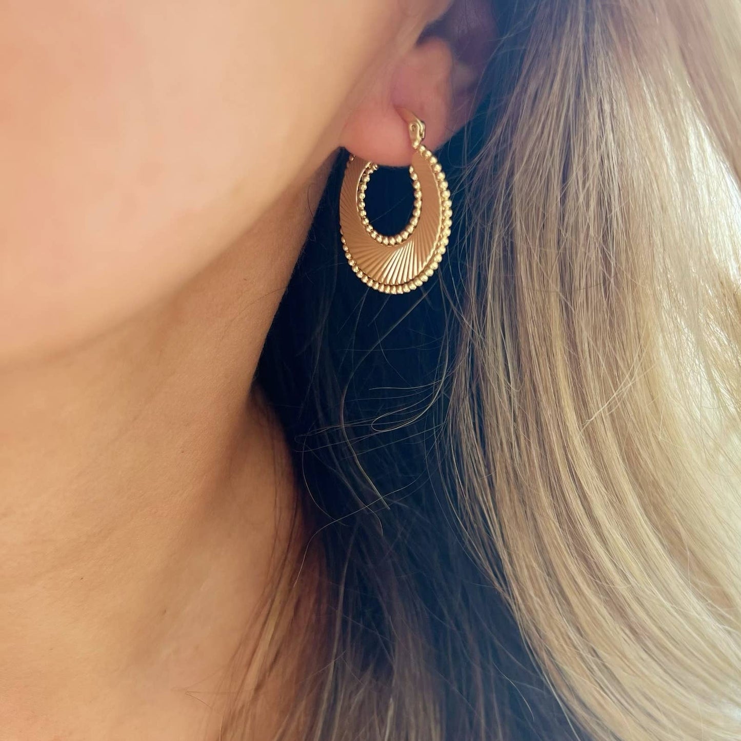 Freedom Sunburst Spiral Hoops Earrings