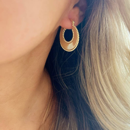 Freedom Sunburst Spiral Hoops Earrings