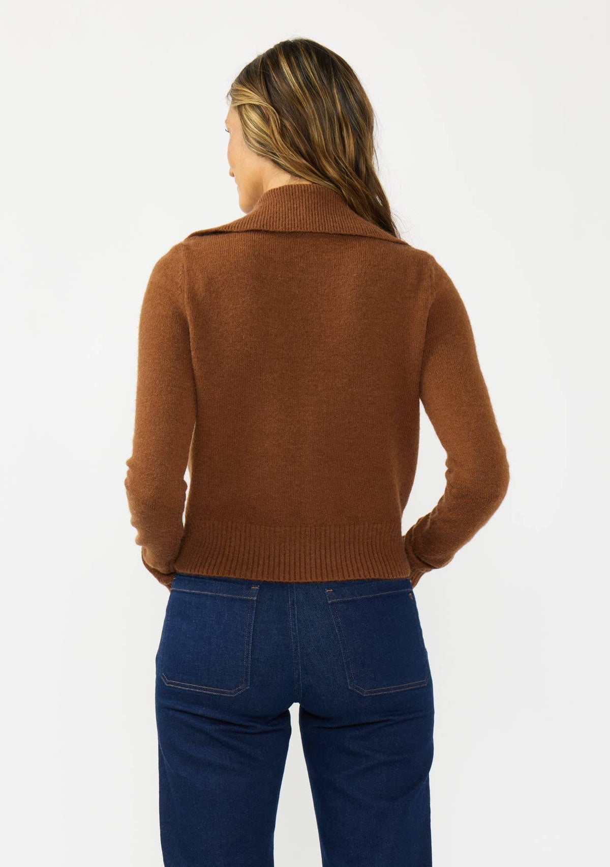 Cropped Button Front Cardigan with Collar