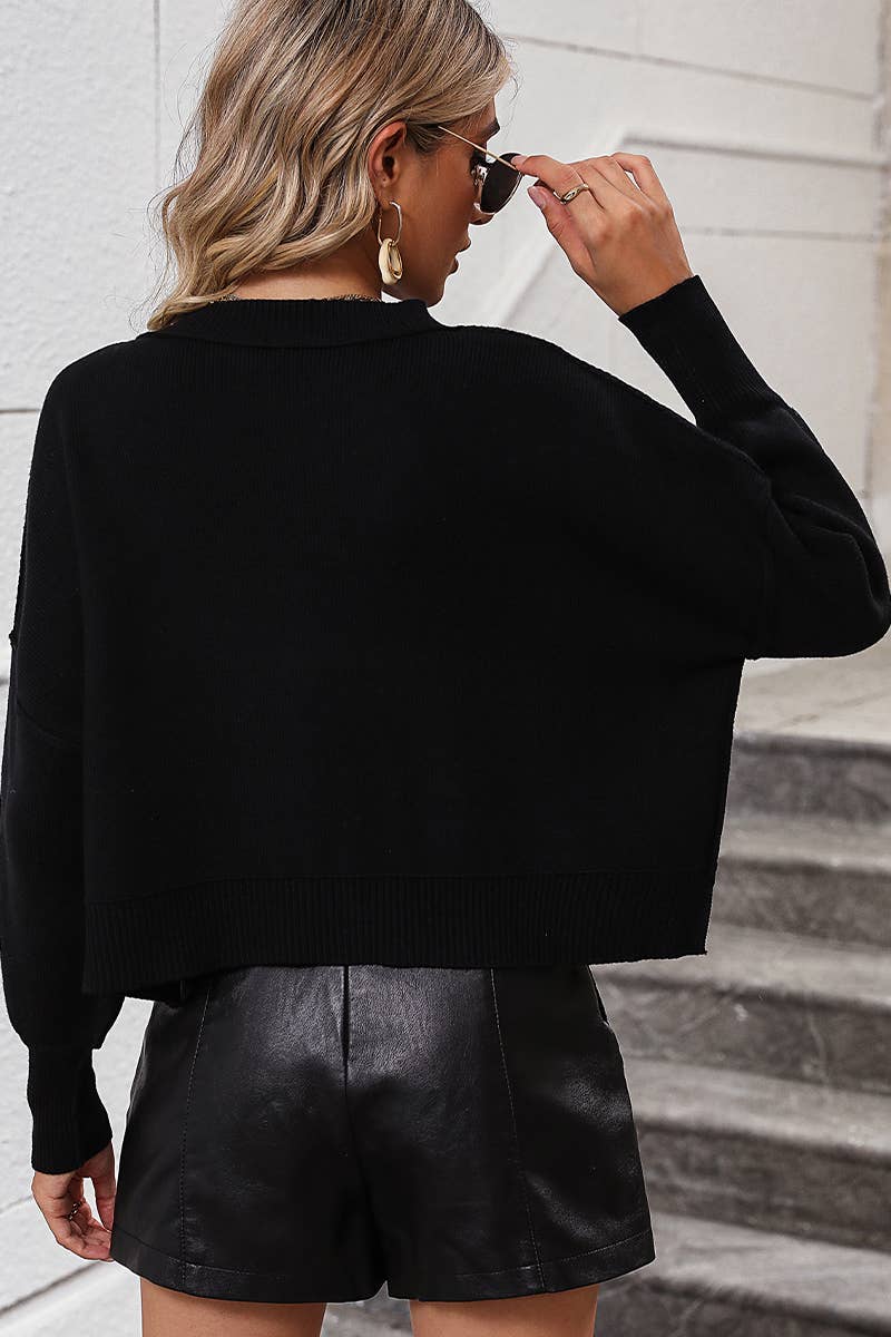 Ribbed Hem Knit Sweater