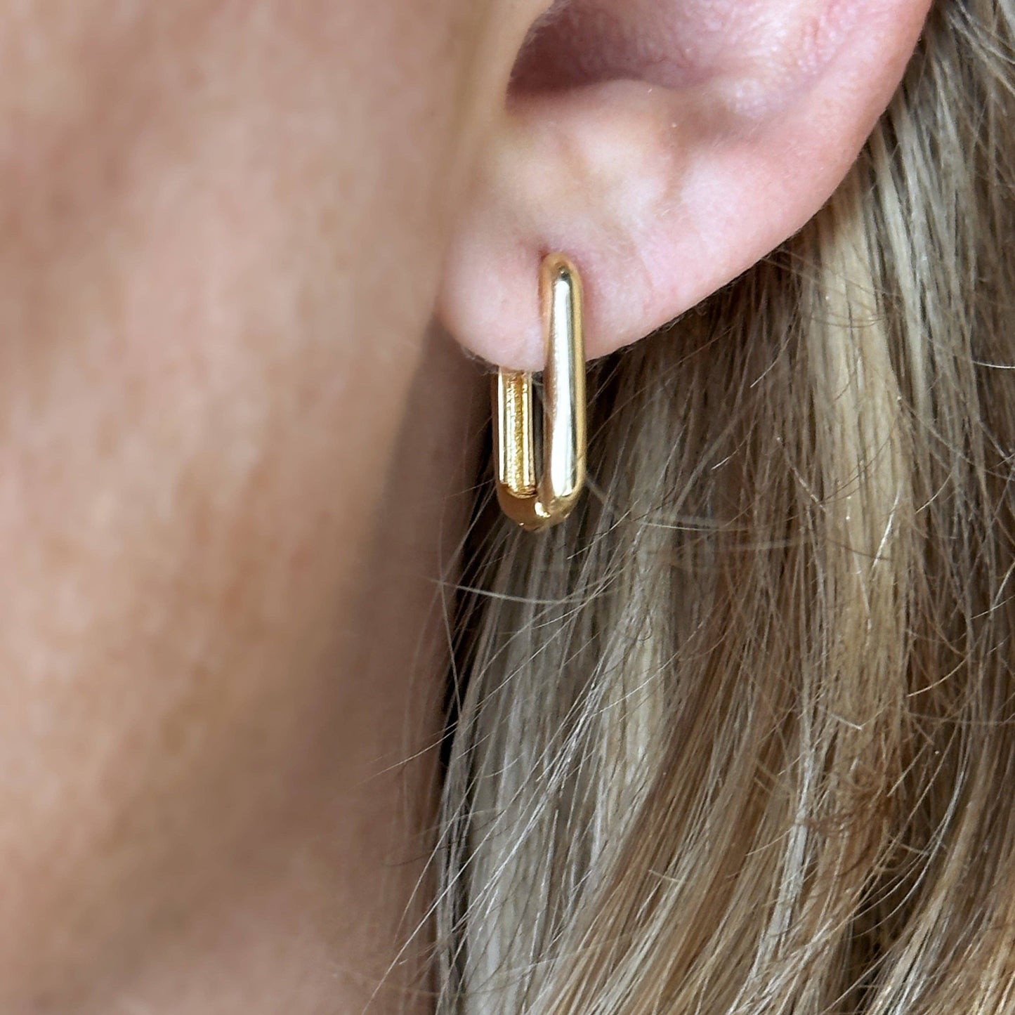 Oblong Mini Hoop Earrings