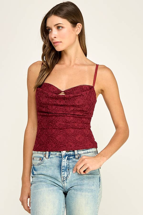 LACE DRAPED CAMI TOP