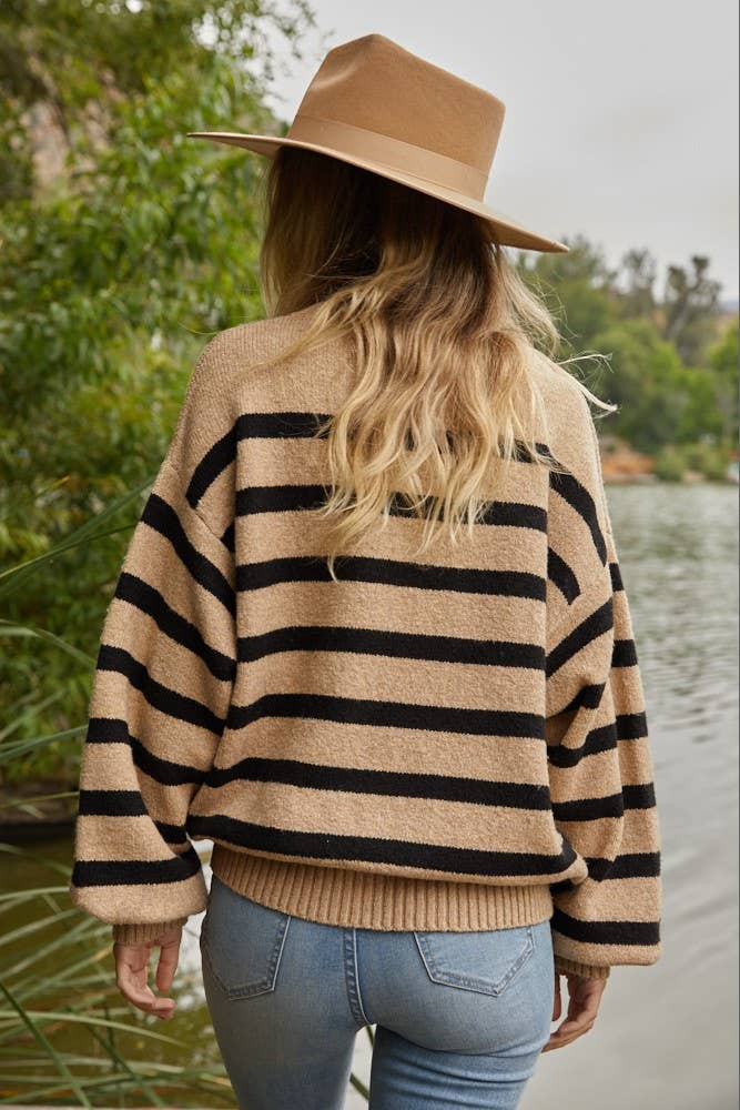 Oversized Striped Sweater Top