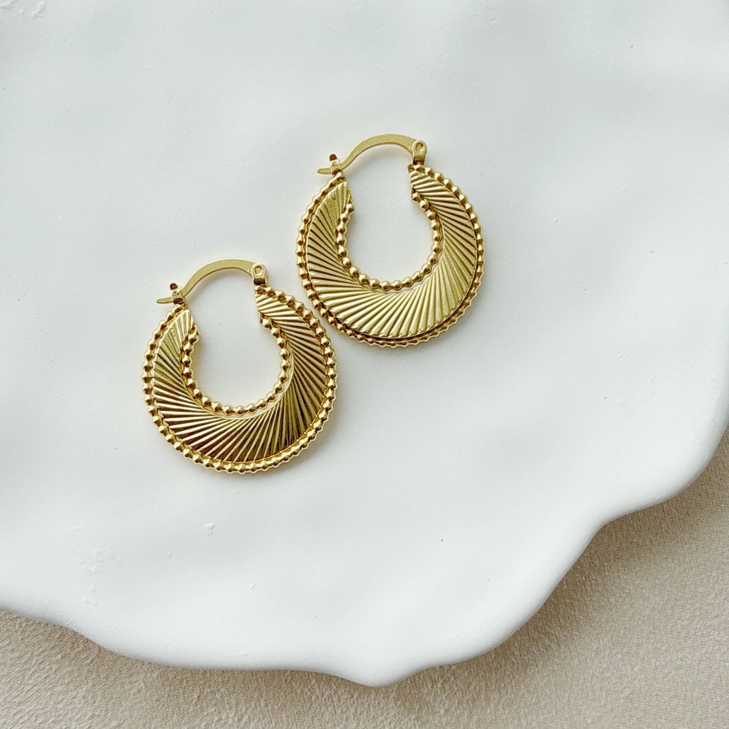 Freedom Sunburst Spiral Hoops Earrings
