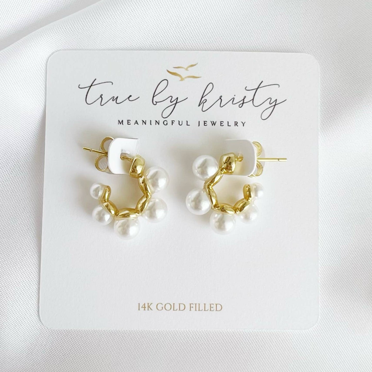 Sea Isle Pearl Beaded Hoops Earrings