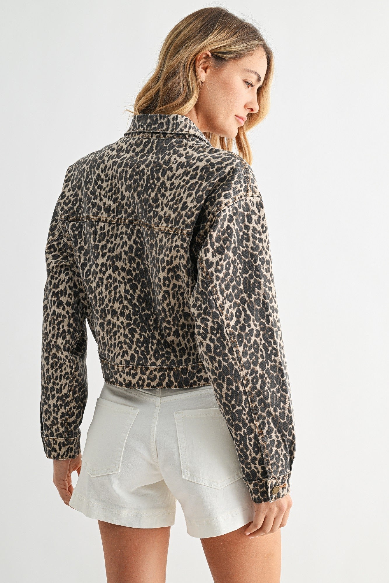 JBD Leopard Crop Denim