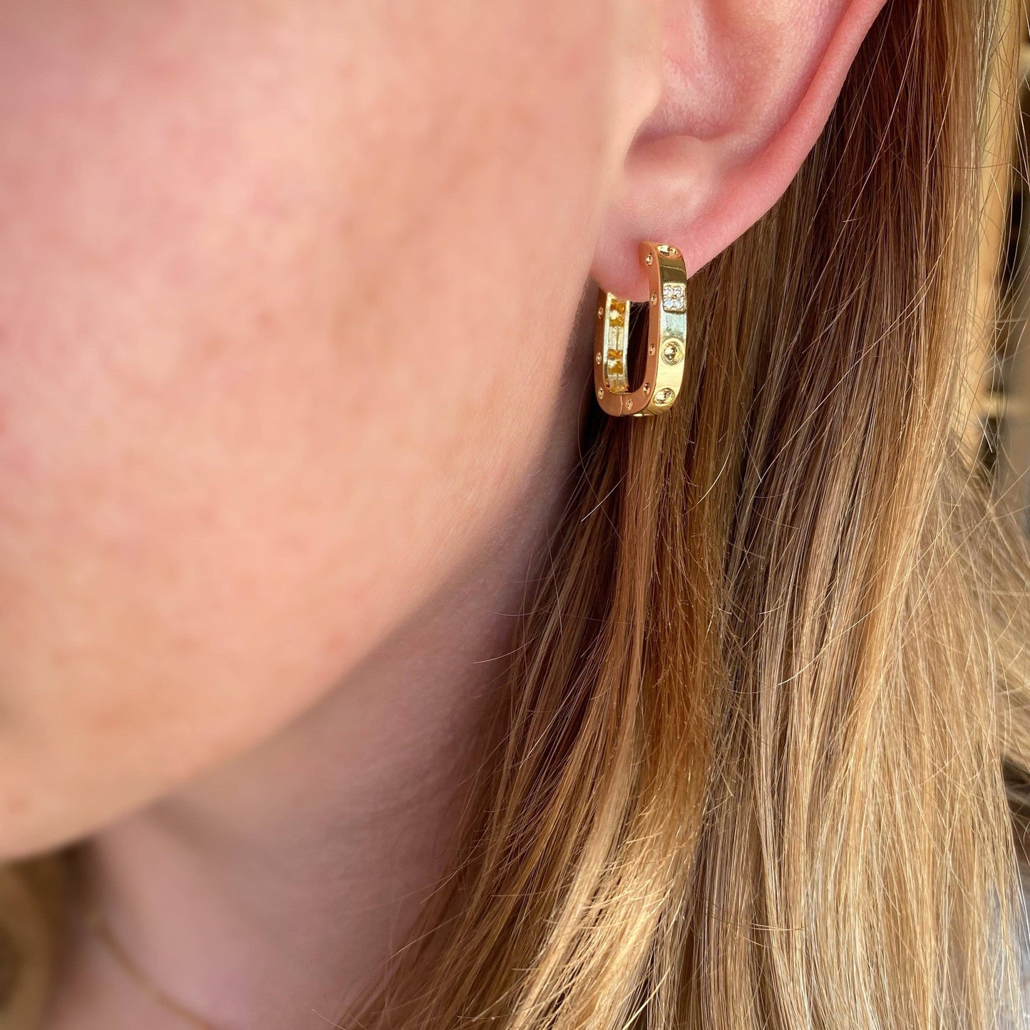 Rectangular Clicker Hoop Earrings