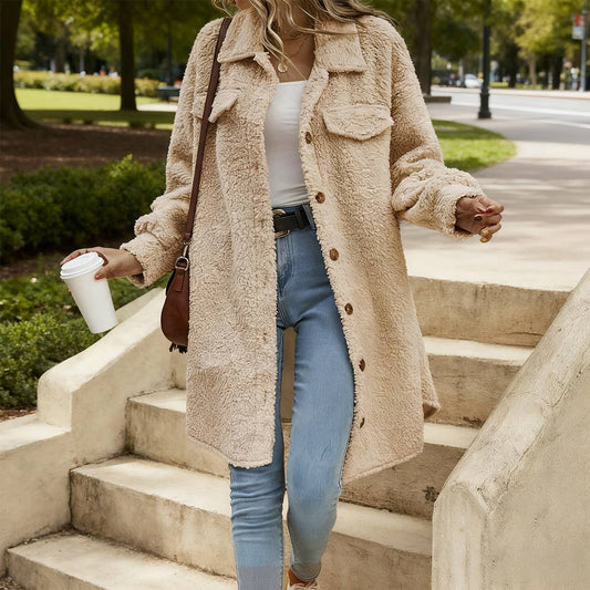 Terry button duster jacket